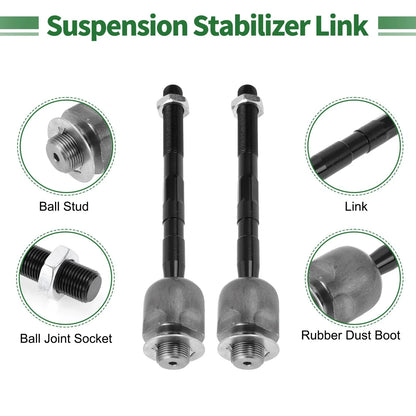 8pcs Front Suspension Kit Tie Rod End Sway Bar Link for Ford Edge (2007–2010)