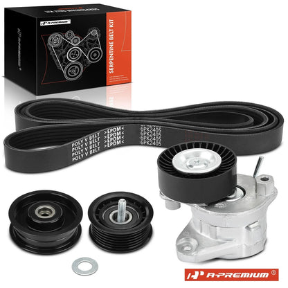 Set of 4 Serpentine Belt Drive Components for Mercedes C350 CLK350 E550