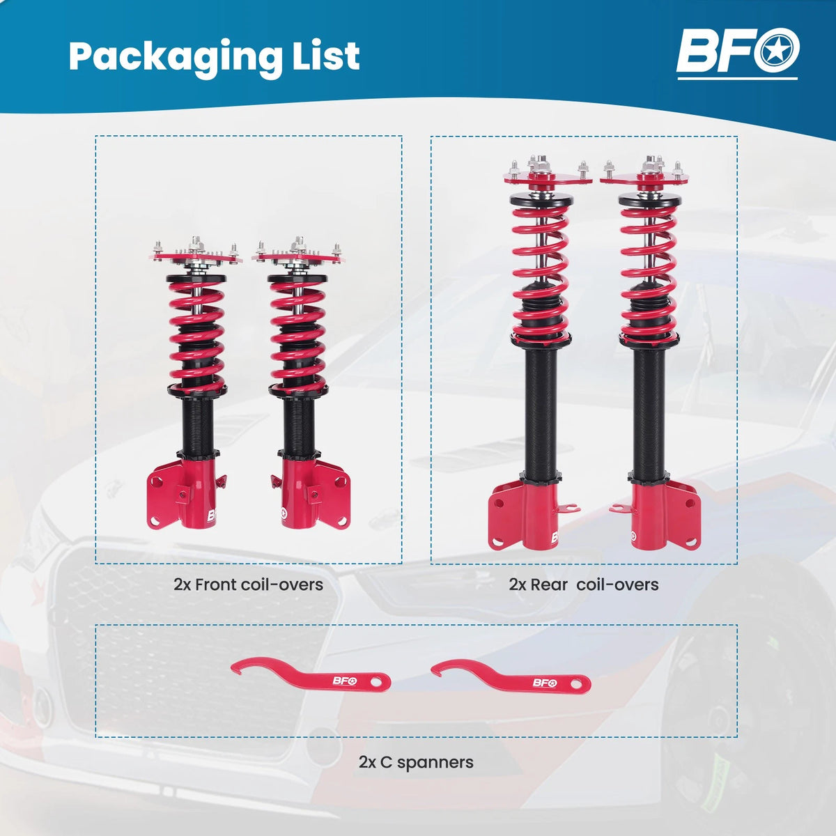 Coilover Shock Absorber Springs Kit for Subaru Impreza WRX GDA (2002–2007)