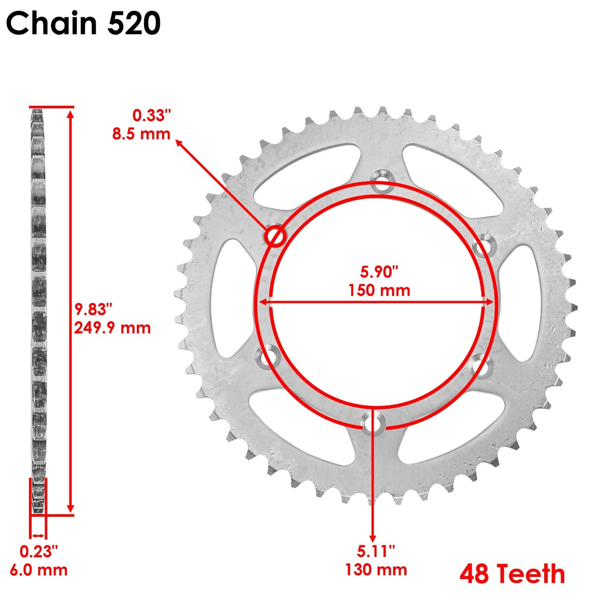 Green O-Ring Drive Chain & Sprockets Kit for Yamaha YZ125 (2005–2017) EG3109FS174XO