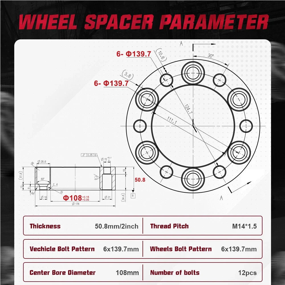 2-Inch 6-Lug 6x5.5 Wheel Spacers for Chevy Silverado 1500 (1999–2022)