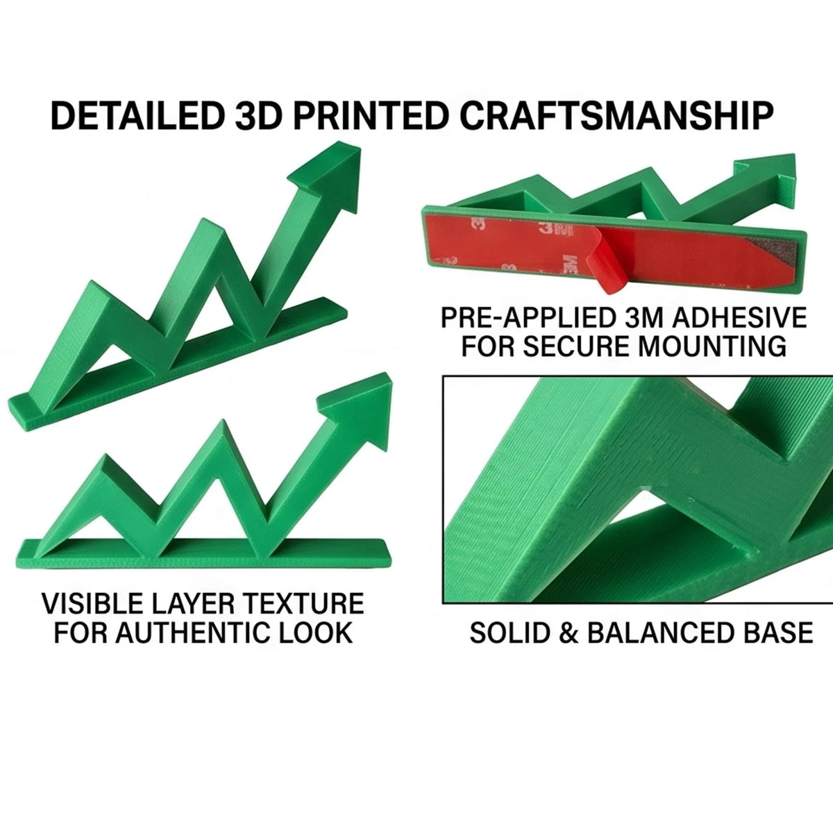 Upward Trend Arrow Desk Figurine for Stock Market Decor (3D Printed)