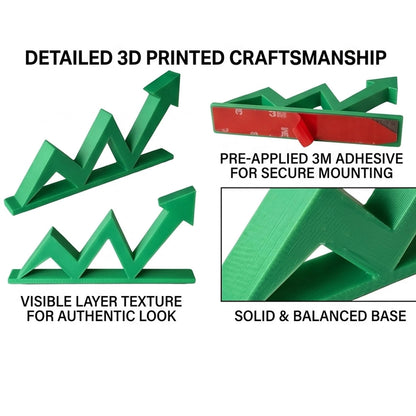 Upward Trend Arrow Desk Figurine for Stock Market Decor (3D Printed)
