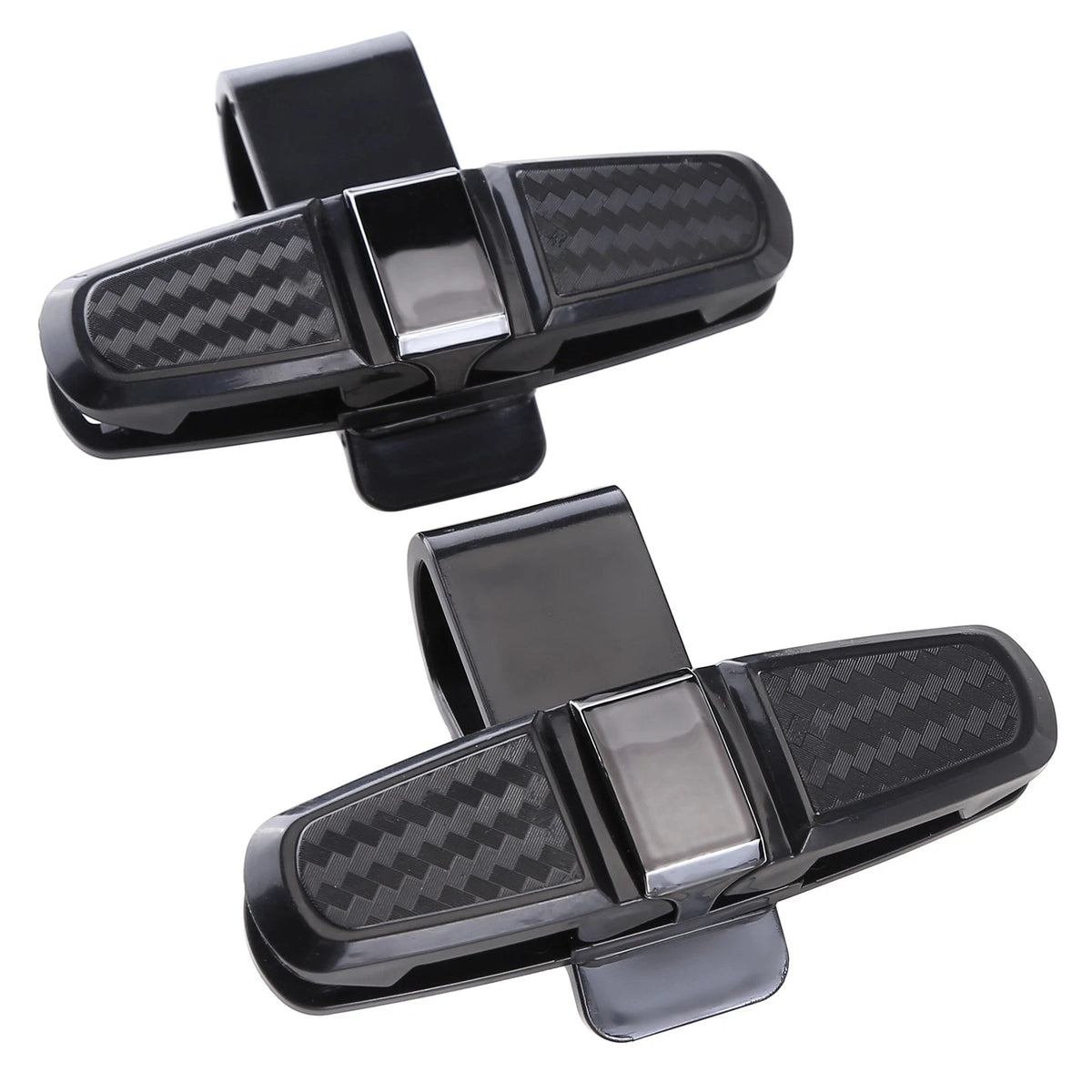 2X Universal Car Sun Visor Glasses Clip Carbon Fibre Holder