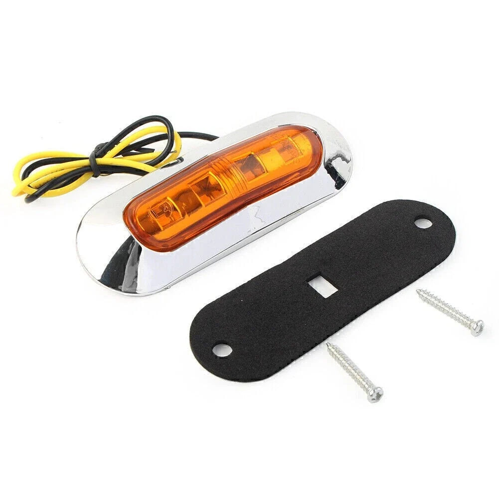 Set of 4 LED Side Clearance Marker Lights for Truck Trailer Pickup (12V 24V)