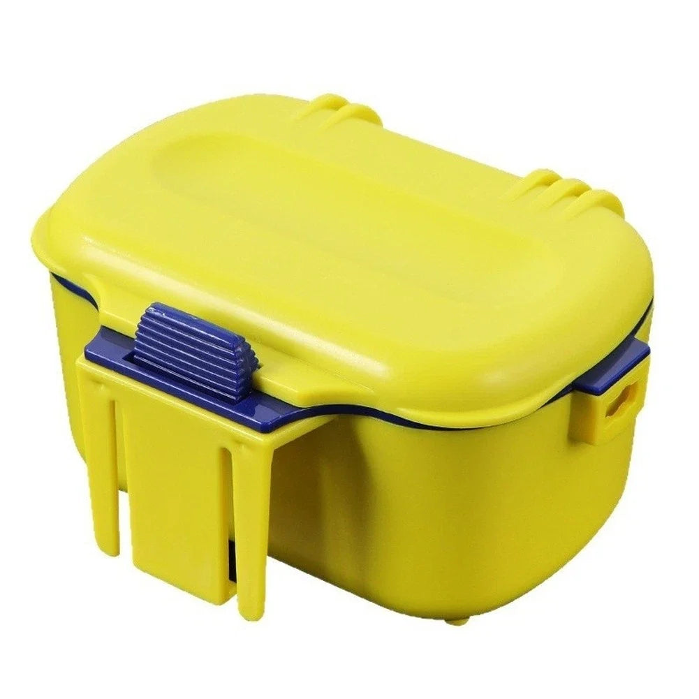Insulated Yellow Fishing Bait Box 14x10x8cm for Coastal Offshore Angling
