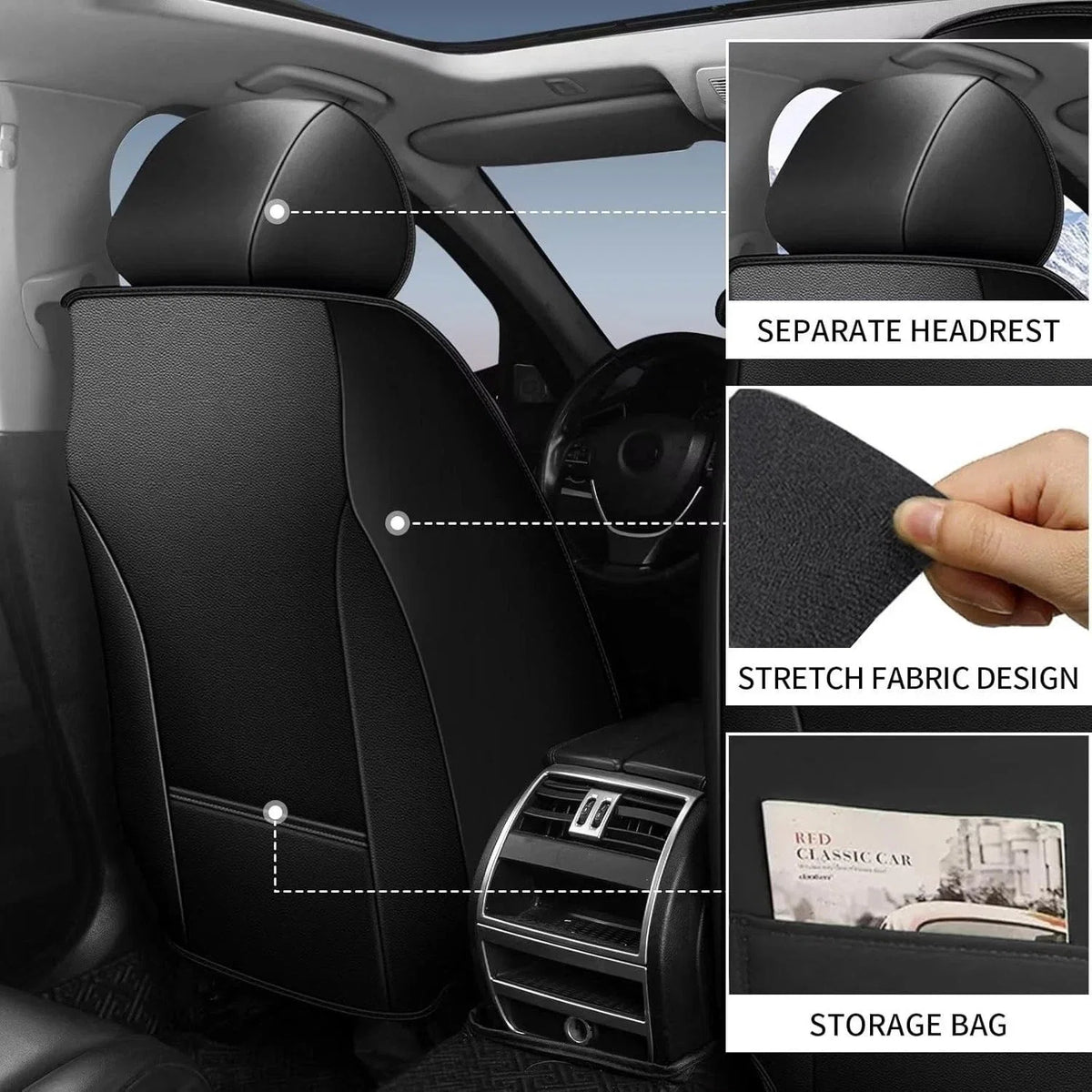 Faux Leather Waterproof Seat Covers for Toyota RAV4 (2013–2026)