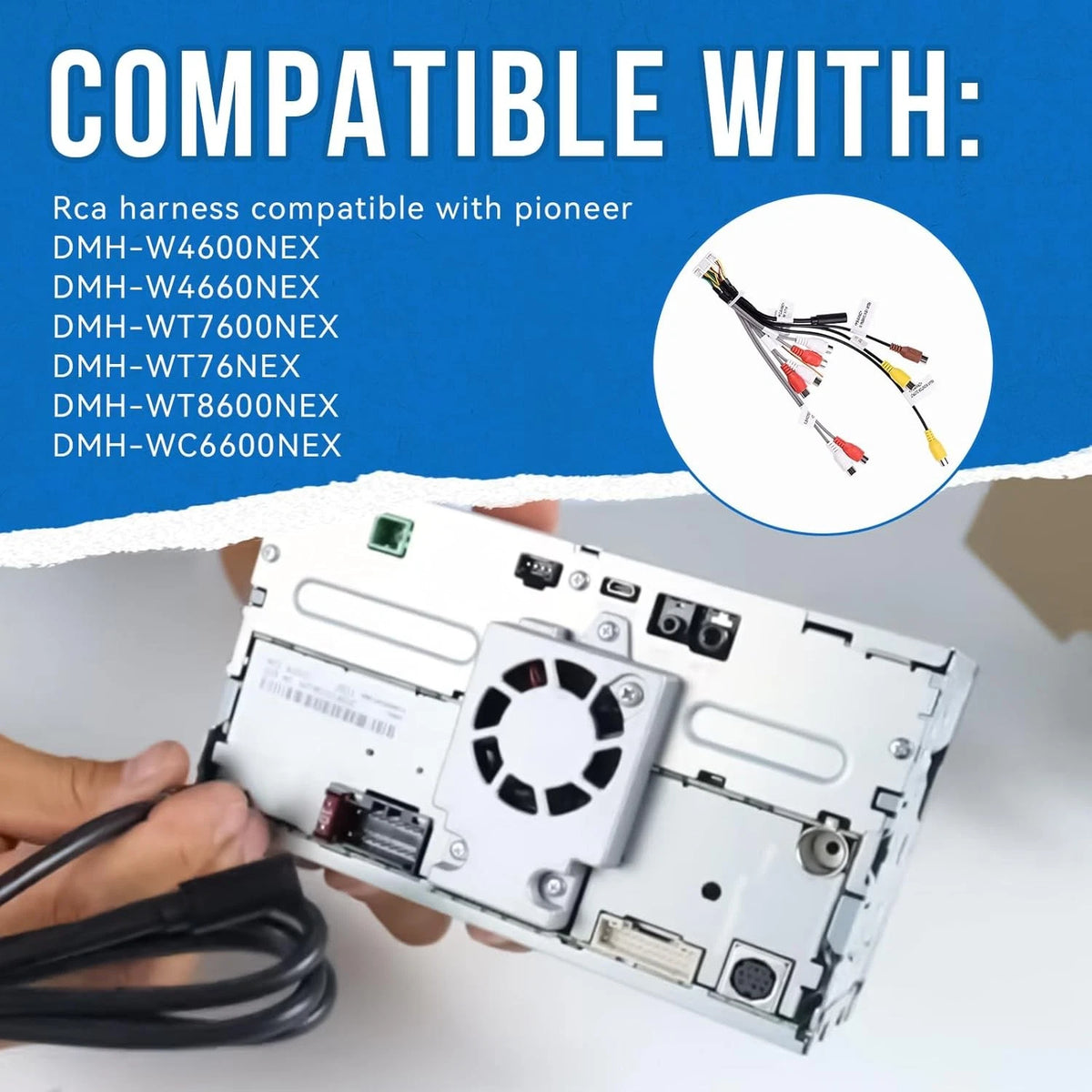 RCA Harness for Pioneer DMH-WT7600NEX DMH-WT76NEX DMH-WT8600NEX DMH-WC6600NEX