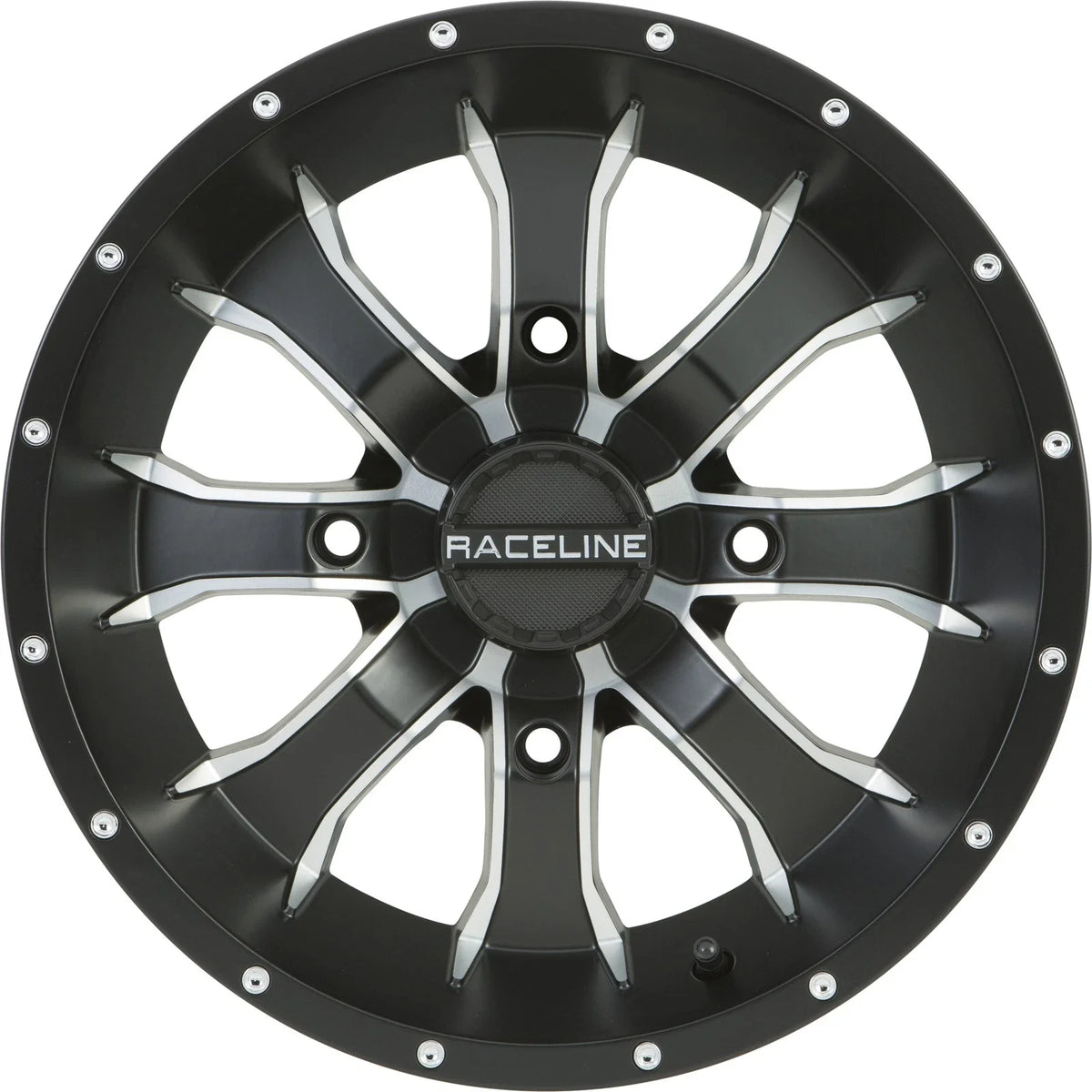 Raceline Mamba Wheel 14x7 4/110 2+5 Offset Black Machined for ATV/UTV (2010–2023)