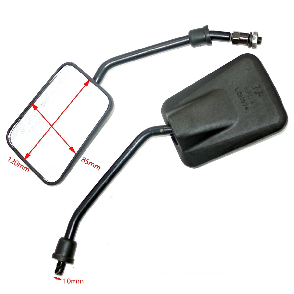 Set of 2 Rear View Mirrors for Vespa PX (1978–2008) - Black