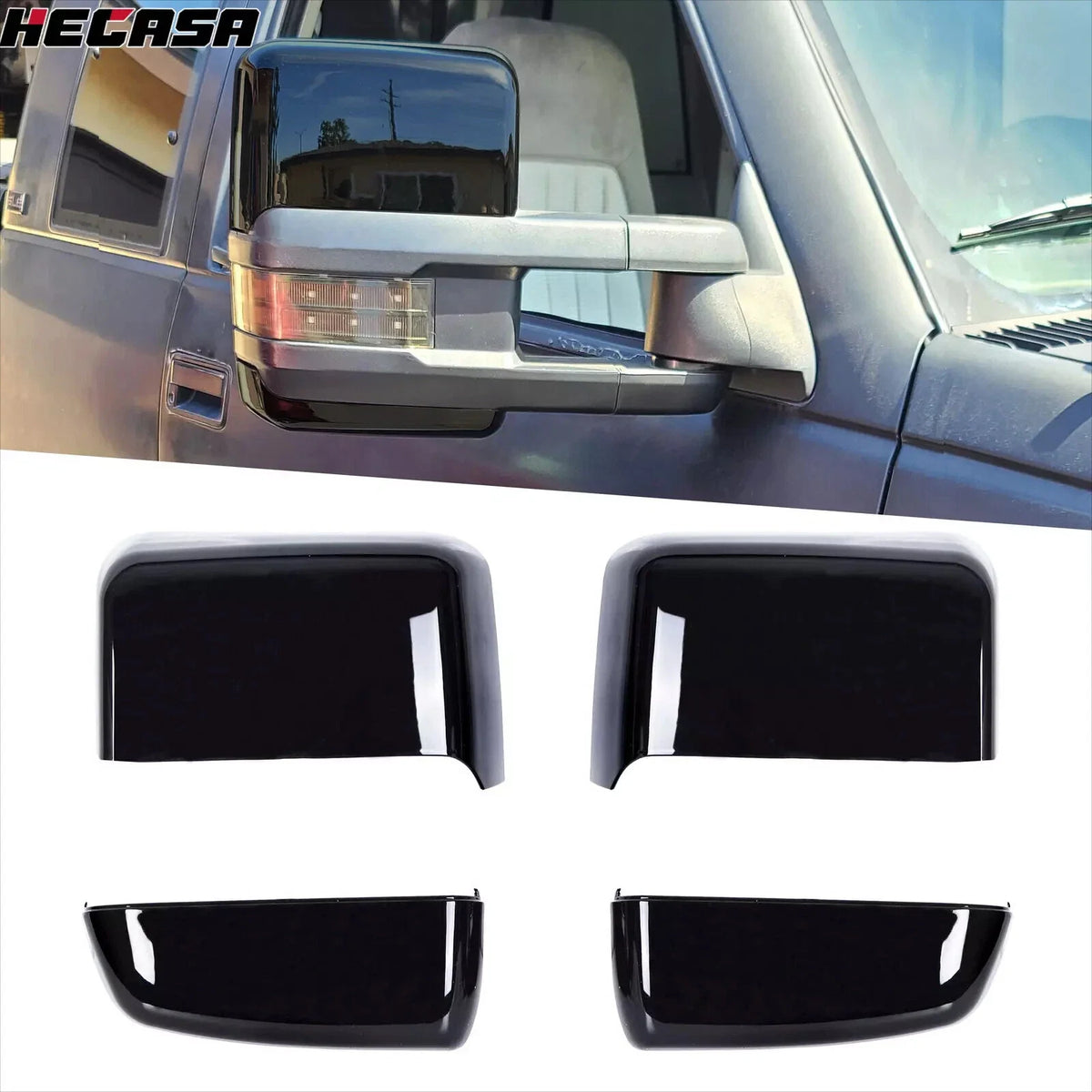 Pair Tow Mirror Cap Cover for Chevy Silverado GMC Sierra (2014–2019)