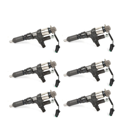 6x Diesel Fuel Injectors for Hino J08E Kobelco SK350-8 (095000-6593, VH23670E0520)