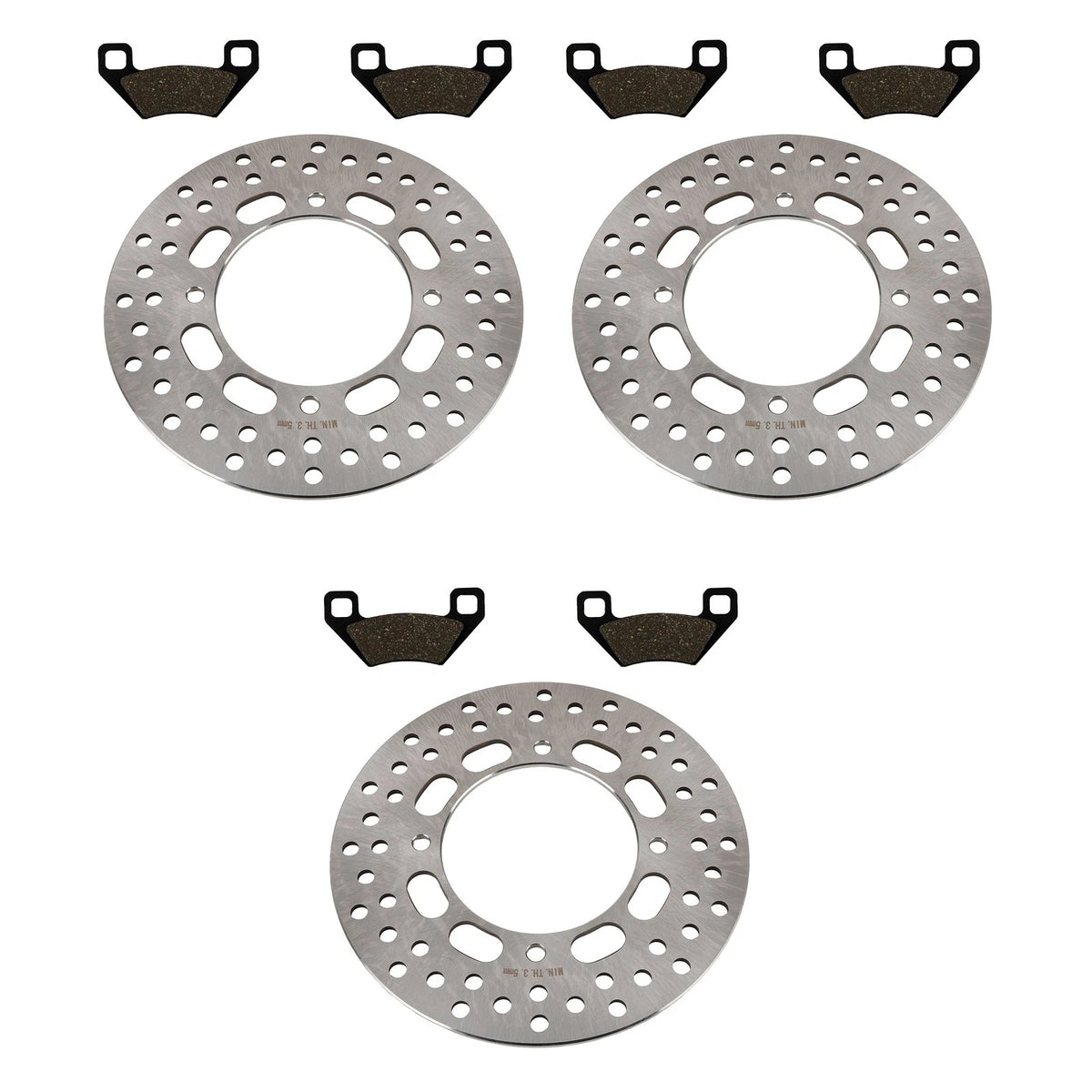 Set of 4 Brake Rotors & Semi-Metallic Pads for Arctic Cat 366 (2008–2011) FS-2106 FS-458a