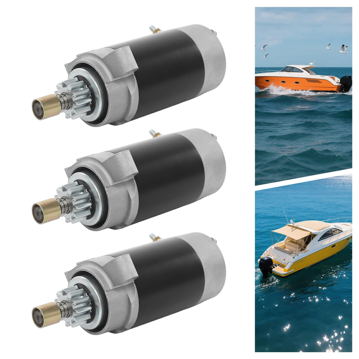 3Pcs Outboard Starter Motors for 20HP 4-Stroke Engine
