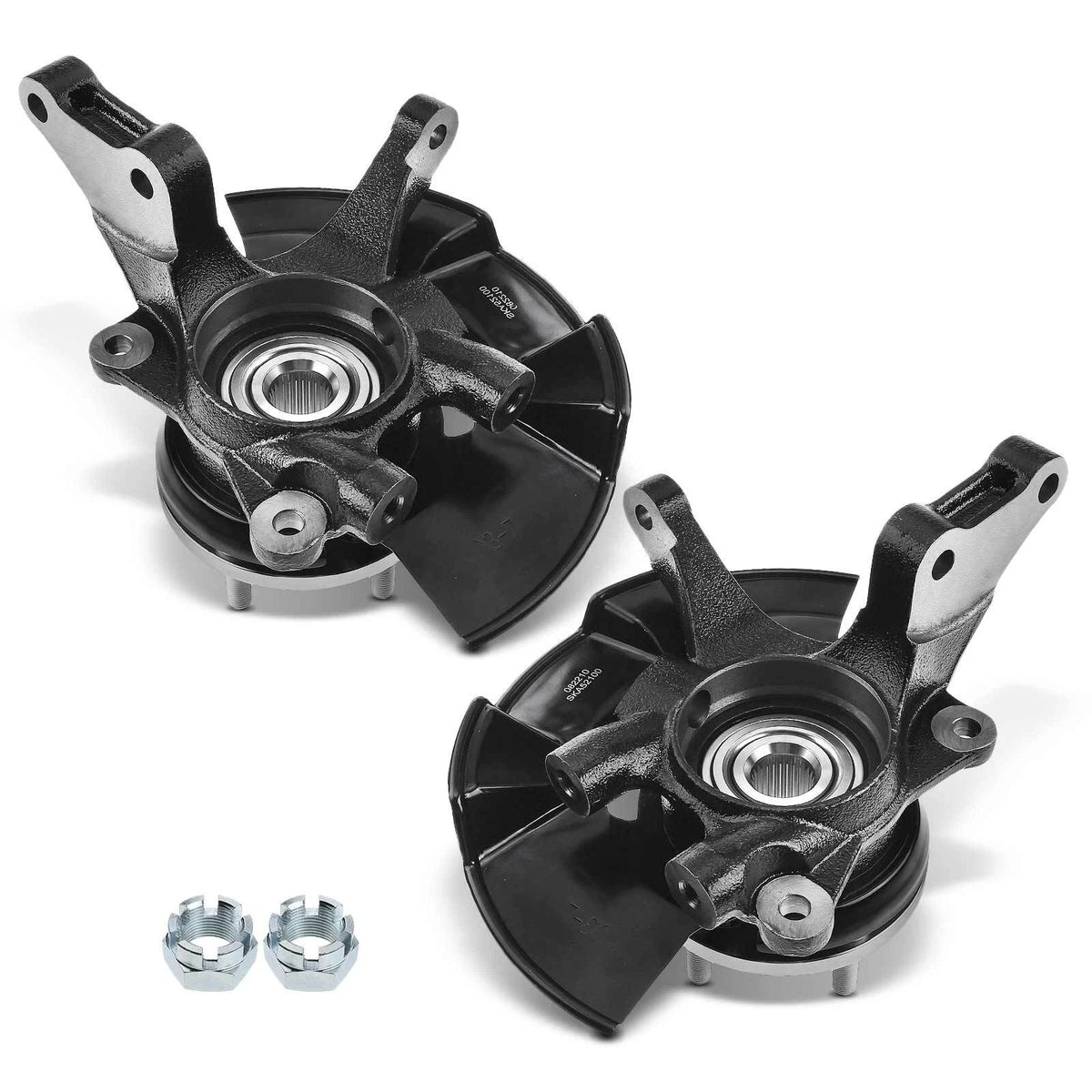 Pair Front Steering Knuckle & Hub Bearing for Hyundai Tucson Kia (2005–2009) - 517152E100, 517152E000, 698056, 698057, 930954