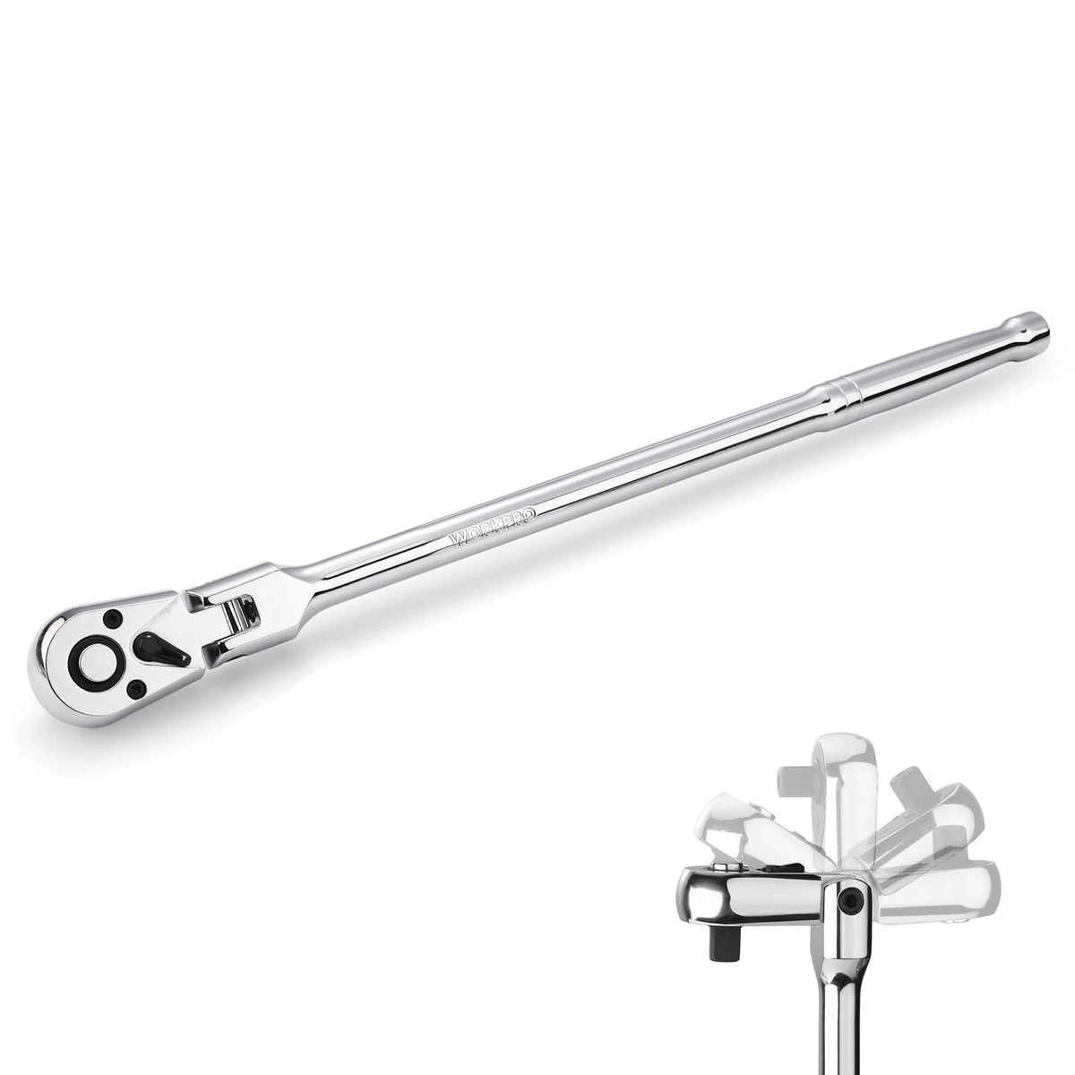 1/4 inch Drive Extra Long Flex Head Ratchet for Automotive