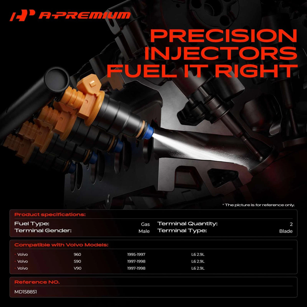 Fuel Injector for Dodge Ram 50, Mitsubishi Mighty Max (1991–1996) MD158851