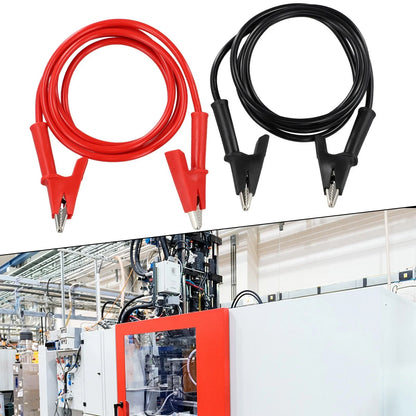 Test Leads Set of 2 for Universal Applications (39.60" Clips, Silicone-PVC, Copper Clips)