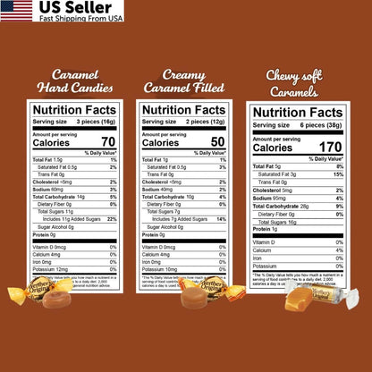 Set of 4 Werther's Original Hard Candies - Creamy Filled & Chewy