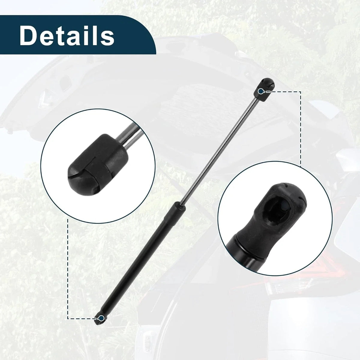 2X Lift Support Struts 19.33" for Suzuki Vitara Mk4 (2015–2022) Black
