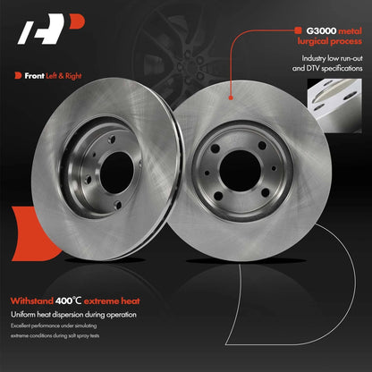 Set of 4 Brake Rotors & Pads for Hyundai Accent (2006–2011) 12351013, P-1156, R-31432, S910