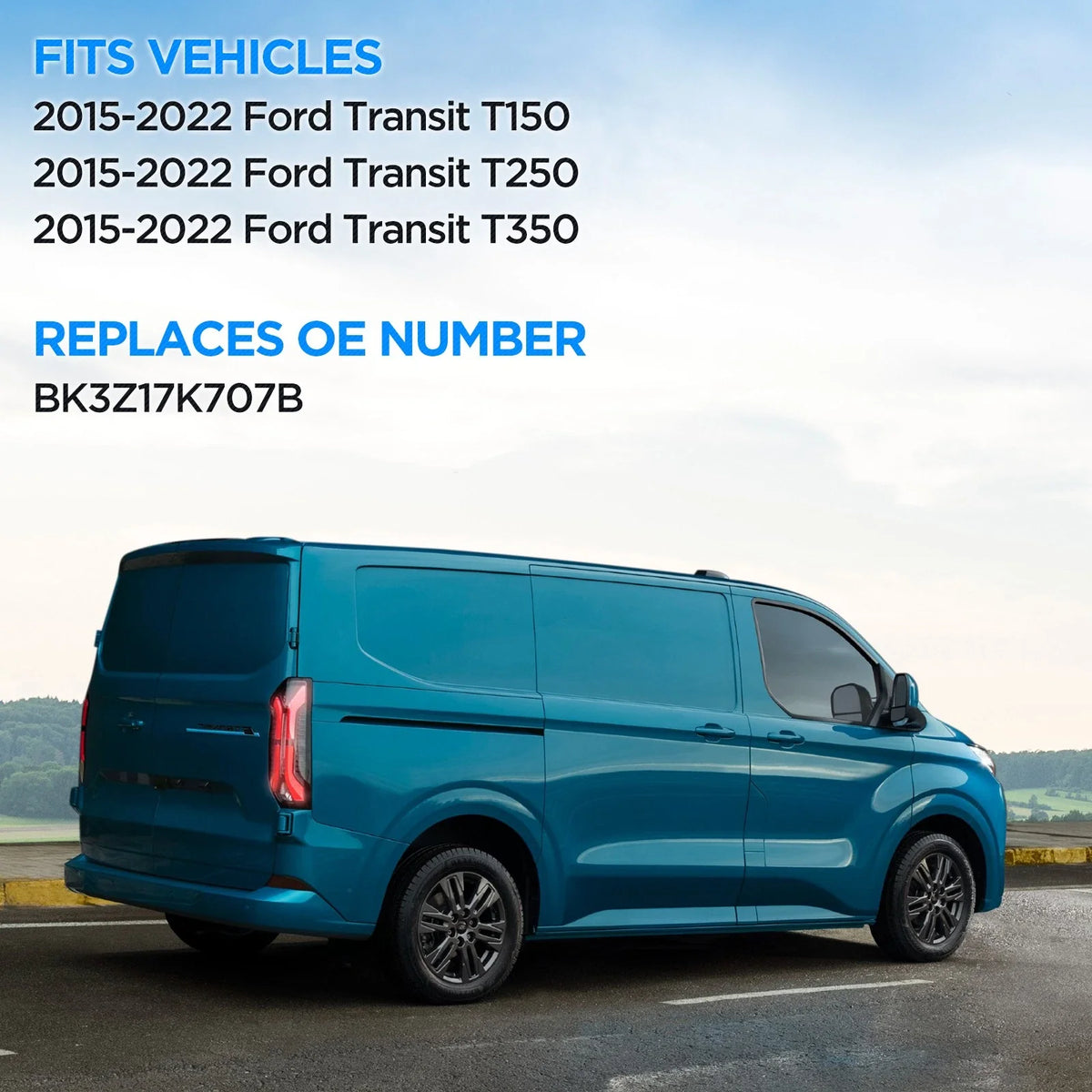 Mirror Glass Lower Convex Right for Ford Transit T-150 T-250 T-350 (2015–2022)