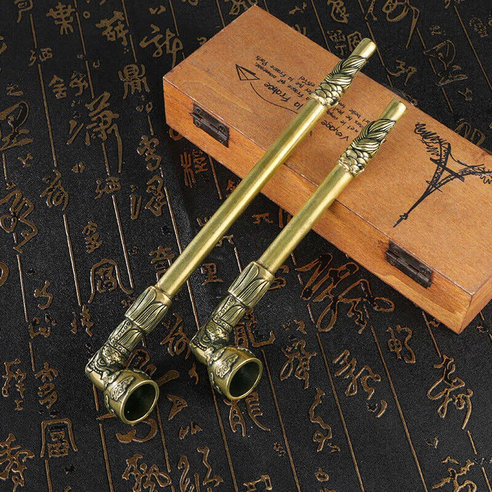 Brass Vintage Tobacco Smoking Pipe Cigarette Holder Handicraft Gift