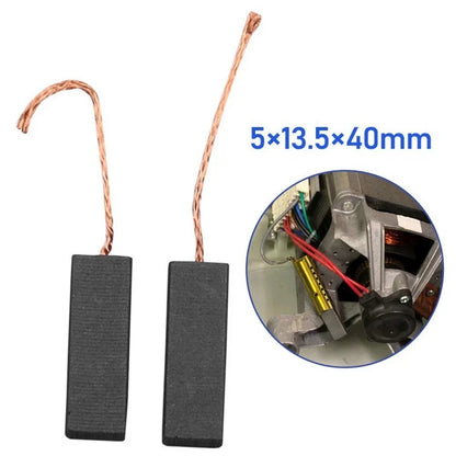 Set of 2 Carbon Brushes for Motor (2021) 70mm Length 5x13.5x40mm Black