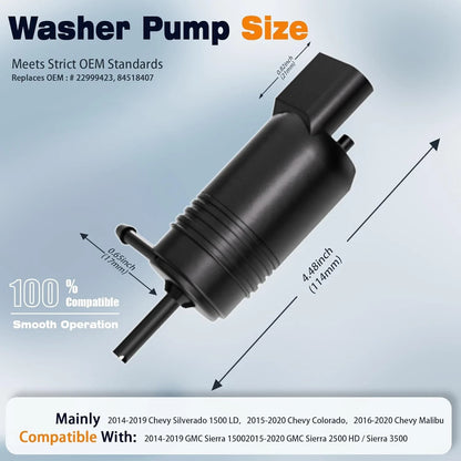 Windshield Washer Pump for Chevy Silverado 1500 / GMC (2014–2019) wup 001