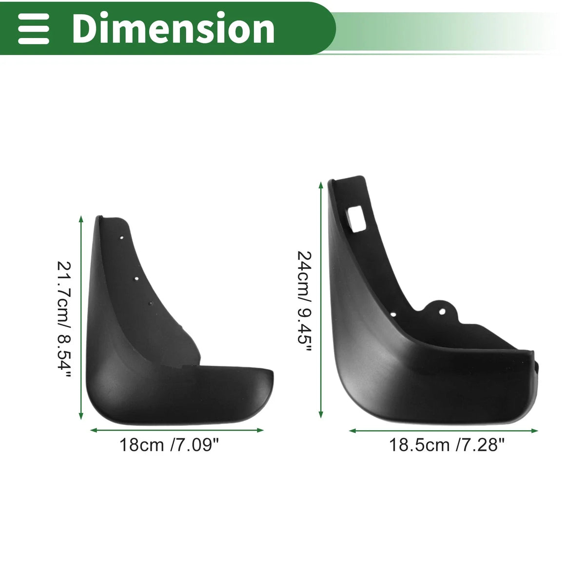 Mud Flaps Splash Guards for Ford Focus Hatchback (2009–2011) W/ Mounts