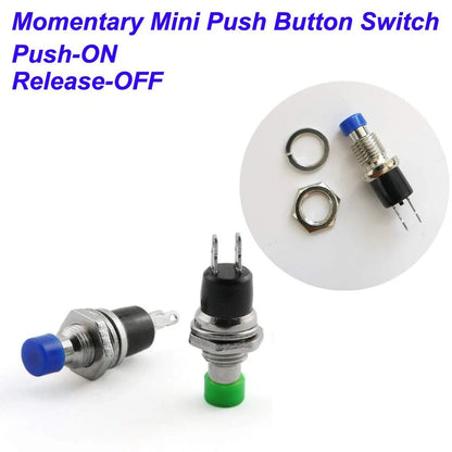 24pcs 7mm Mini Momentary Push Button Switch - Mixed Colors