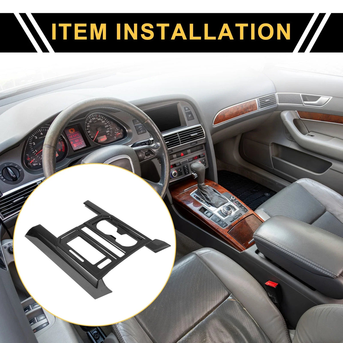 Carbon Fiber Gear Shift Panel Cover Trim for Ford F-150 (2015–2020)
