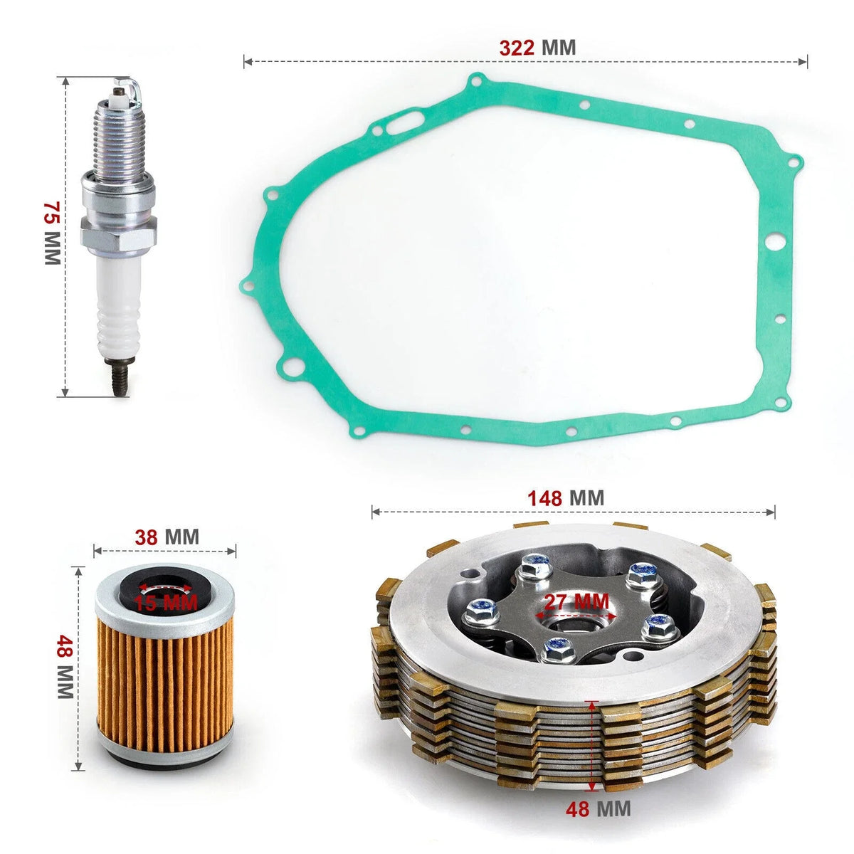 Complete Heavy Duty Clutch Assembly Kit for Yamaha Big Bear 350 (1987–1996)