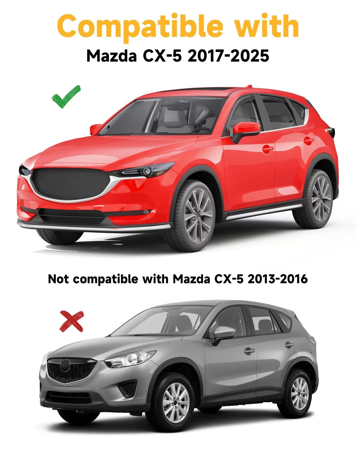 Set of 4 Rain Guards for Mazda CX5 (2017–2026) | Window Deflectors