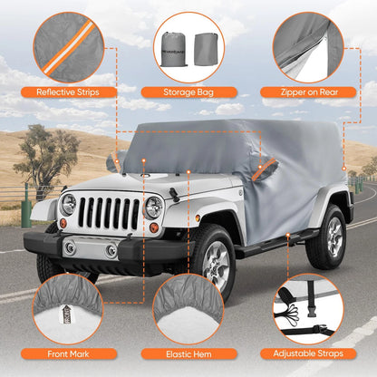 Waterproof Cover for Jeep Wrangler 2 Door (All Weather Protection)
