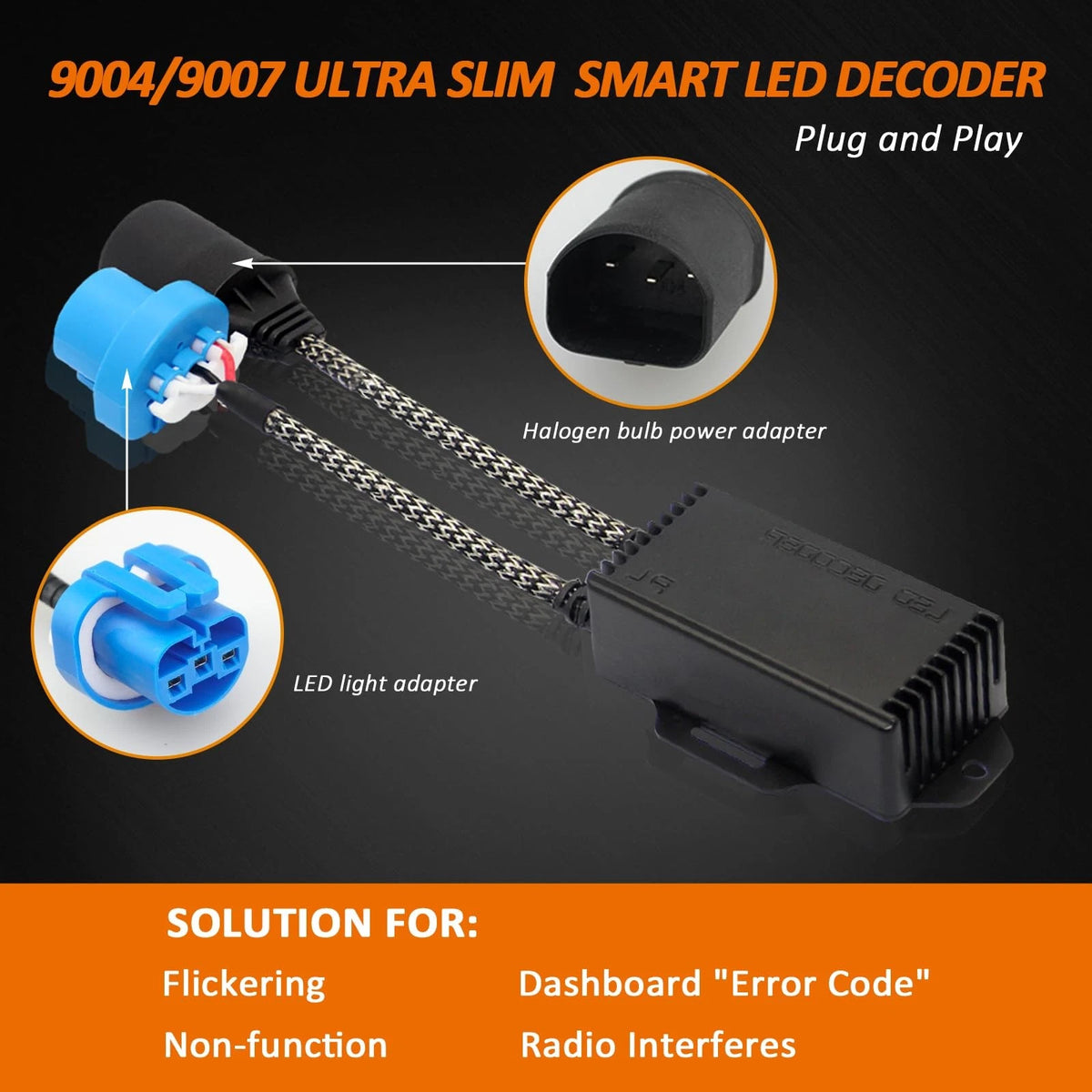 9004 Canbus Decoder Kit for Bestview HB1 (Compatibility Anti Flickering)