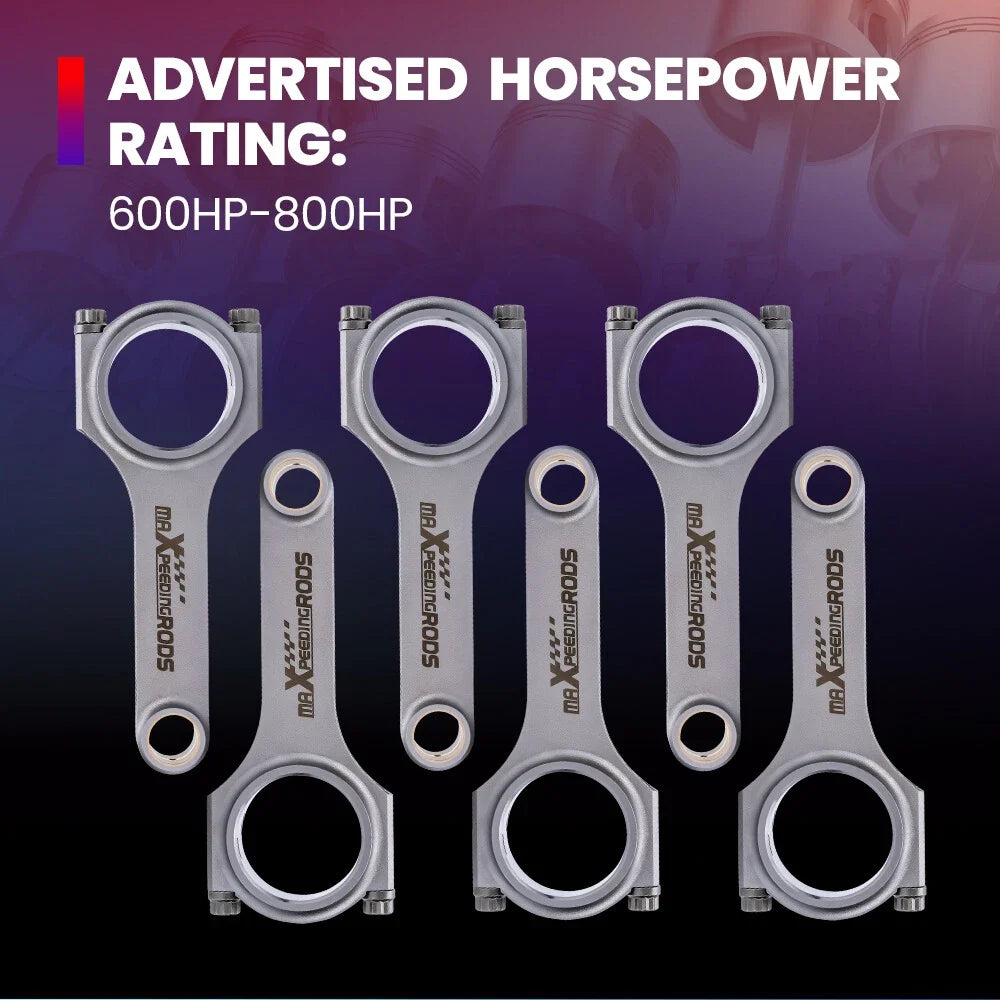 Set of 4 4340 Forged H-Beam Connecting Rods + ARP 2000 for BMW M50 M52 (1990–2000)
