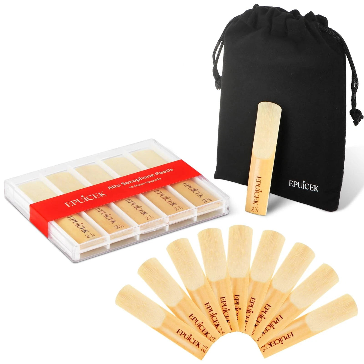 10 Pack of Alto Saxophone Reeds 2.5 for Eb Saxophone