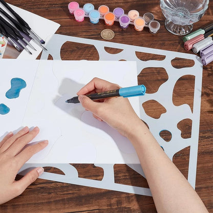 Reusable Cow Spots Stencil for DIY Projects (11.8x11.8")