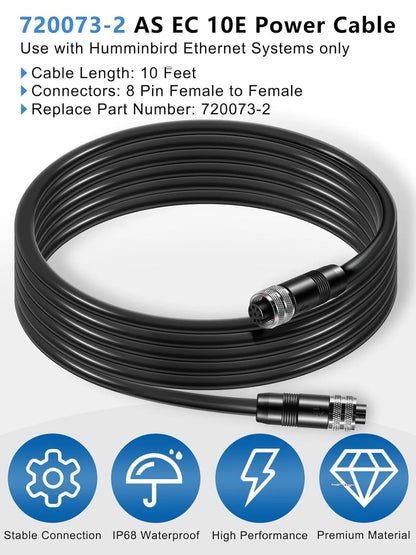 10 Feet Ethernet Cable for Humminbird Helix APEX, SOLIX, Onix