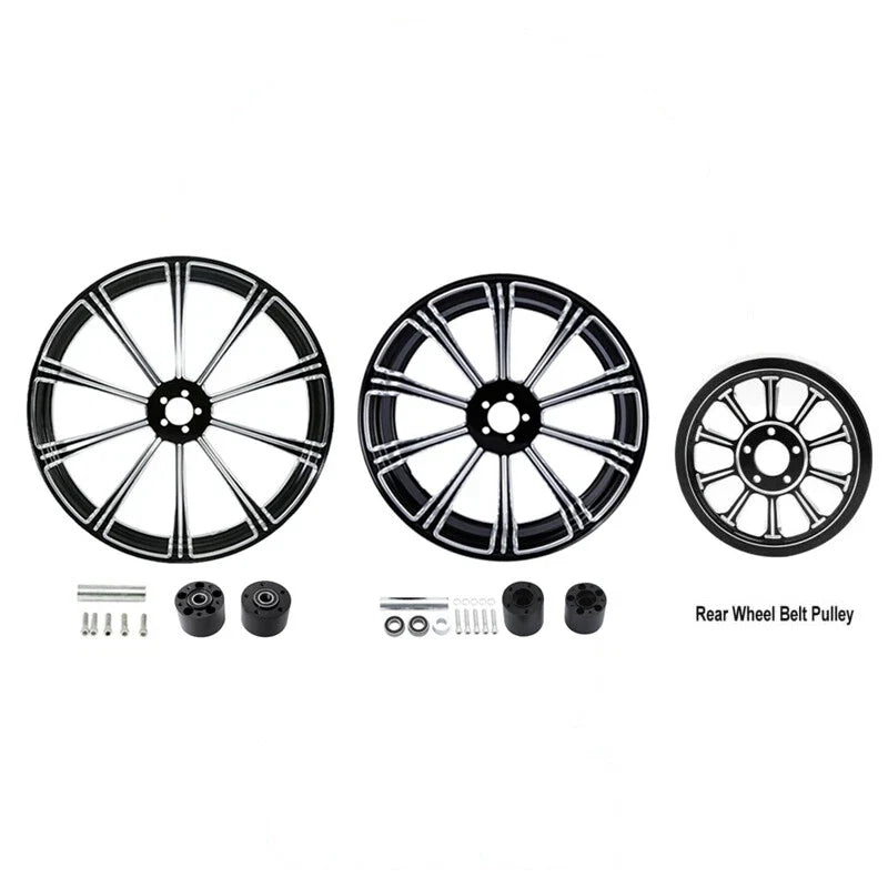 26" Front & 18" Rear Wheel Rim Hub Pulley Sprocket for Harley Road Glide