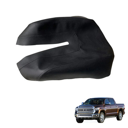 Leather Center Console Lid Armrest Cover for 14-21 Toyota Tundra Black