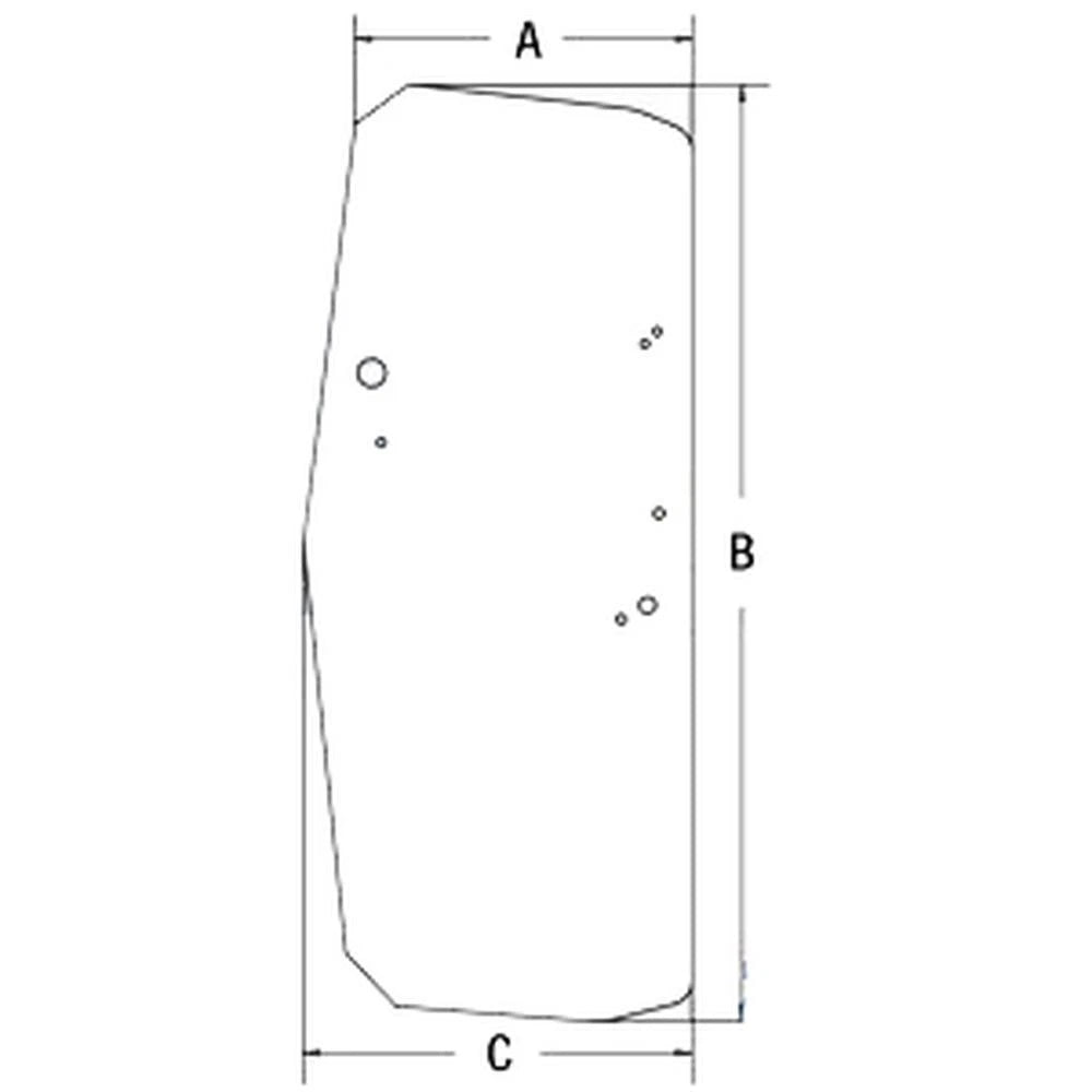 Cab Window Glass for John Deere Crawler Dozer 450J 550J 650J 700