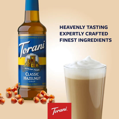 Pack of 4 Torani Sugar Free Classic Hazelnut Syrup 25.4 Fl Oz