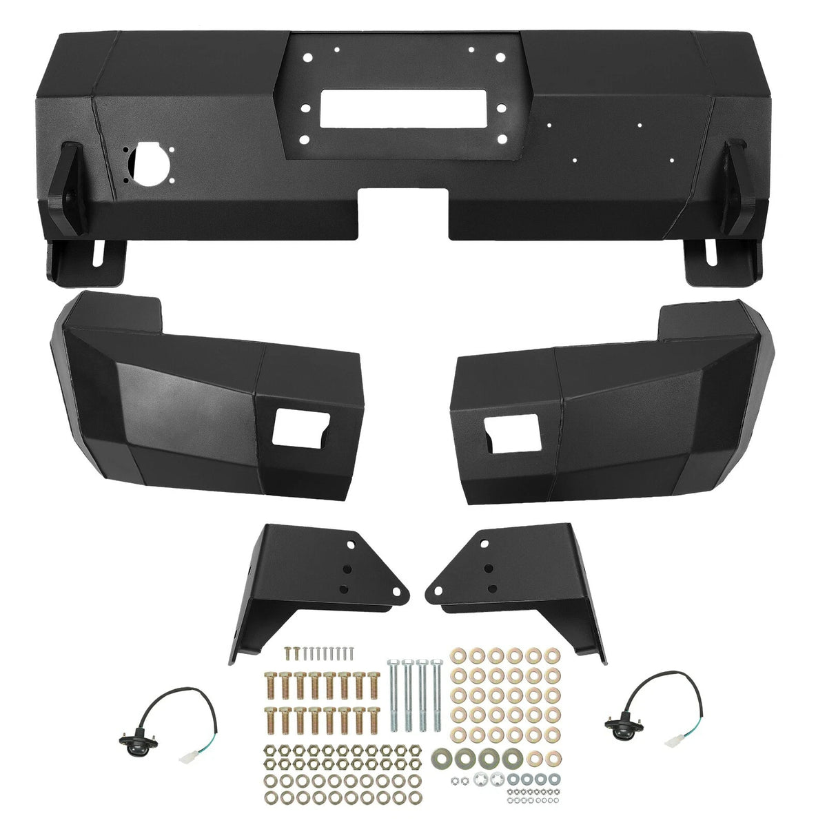3X Black Steel Rear Winch Bumper for Dodge Ram 1500/2500/3500/4500/5500 (2002–2009) - CON-A000000325, Replace for 44100B
