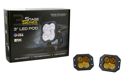 Sport LED Pod Lights SAE Combo Pair for Diode Dynamics SS3 Amber Backlight