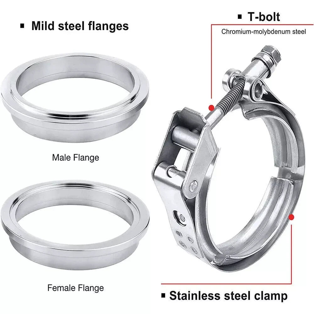 Set of 4 V Band Clamp Kit for Turbo Exhaust (3 Inch)