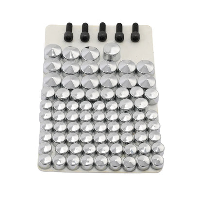 75PCS Chrome Bolt Topper Caps for Harley Davidson FLH FLT (2007–2013)
