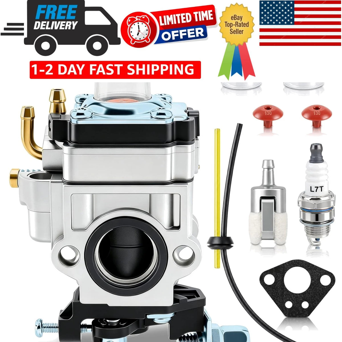 2-Stroke Carburetor for 43cc 47cc 49cc 50cc 52cc Engine (Mini Bike)