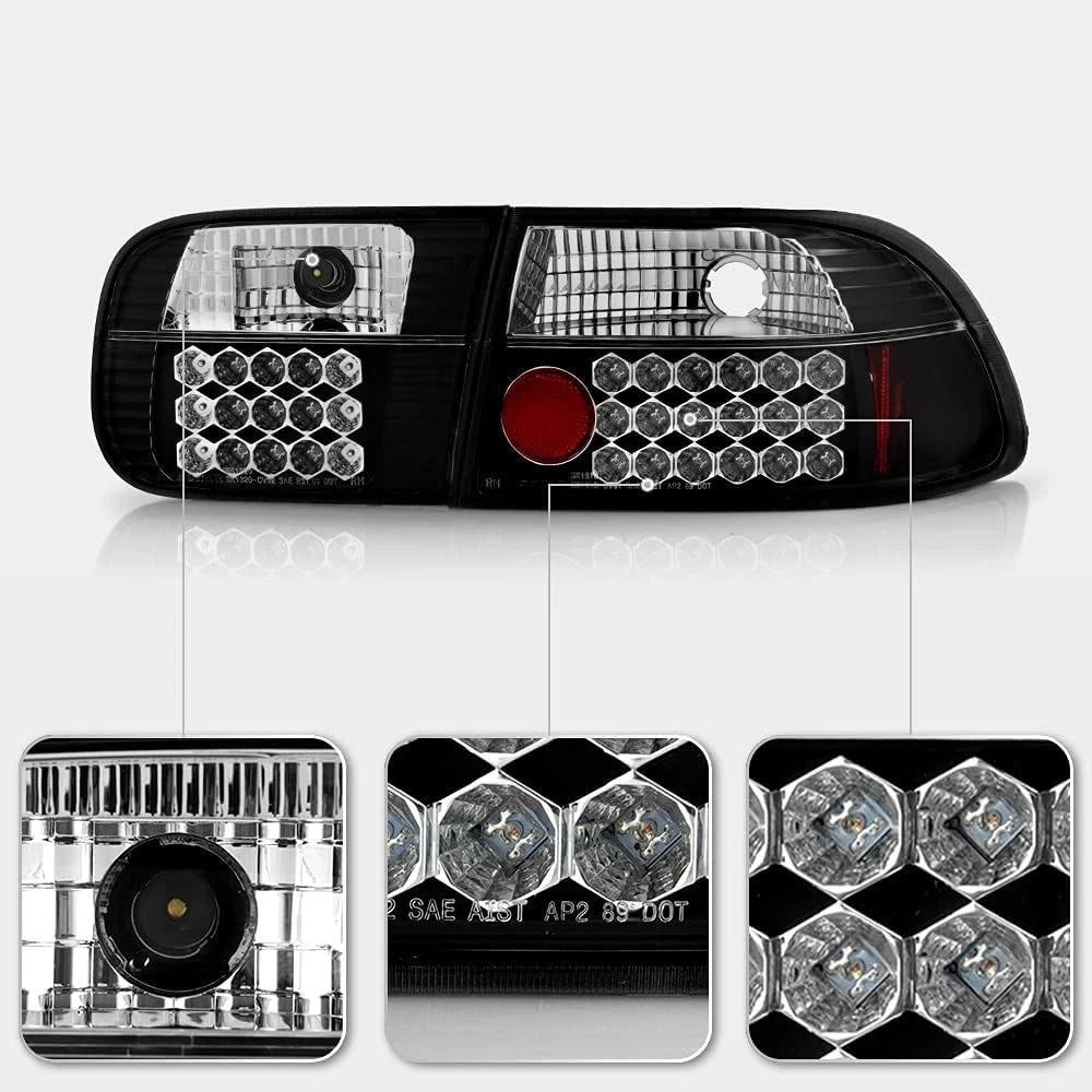Set of 2 LED Tail Lights for Honda Civic (1992–1995) NTR6037B